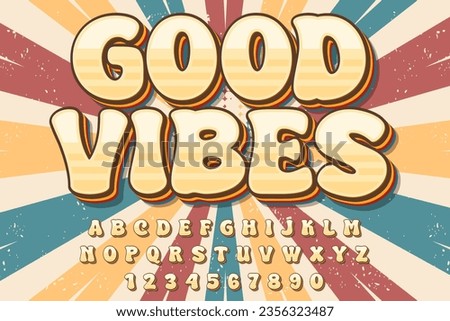 decorative good vibes editable text effect vector design