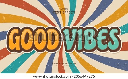 decorative good vibes editable text effect vector design