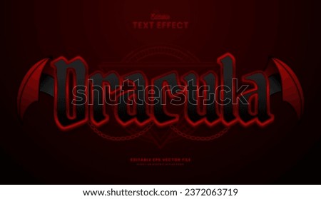 decorative elegant red dracula editable text effect vector design