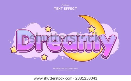 decorative editable dreamy moon text effect vector design