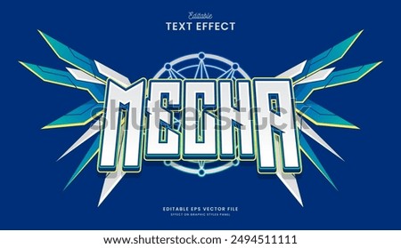 decorative blue  mecha editable text effect vector