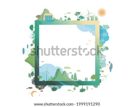 ESG and ECO friendly community frame shows by the green environmental and cozy people its suit to add words and picture inside about ESG - Environmental, Social,Governance vector illustration EPS10 
