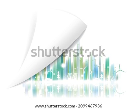 Set off the white cover search and discover the city with ECO element shows environmental protection vector illustration graphic EPS10 