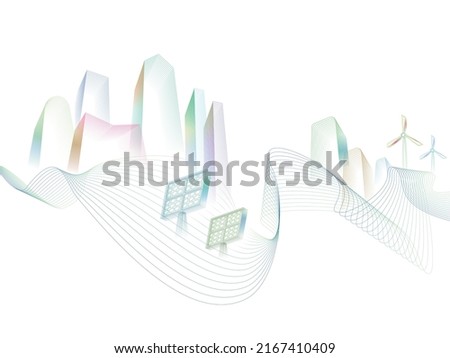 Curve Wavy Line life 6 with ECO element shows the environmental protection vector illustration graphic EPS10