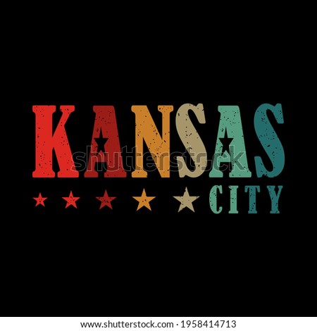 Kansas city vector illustration. Good for greeting card and t-shirt print, flyer, poster design, mug.