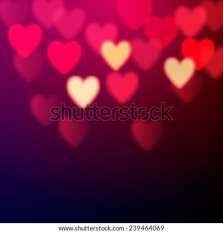 Shiny hearts bokeh Valentine's day background