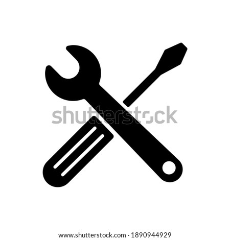 Tools wrench and  screwdriver icon vector