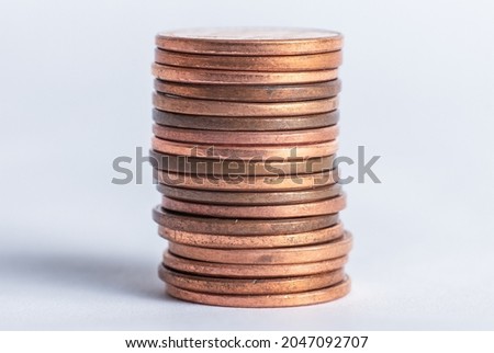 Photo of a stack of pennies on a white background Zdjęcia stock © 