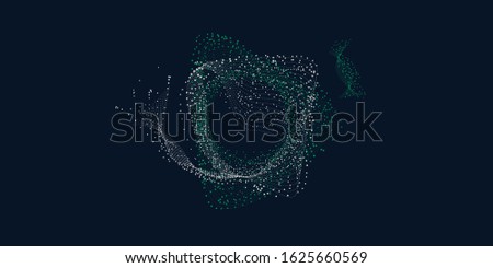 Radial sound wave curve with circles light particles. sparking Colorful equalizer lines background wallpaper. Abstract colorful cover for music poster, wallpaper, and awesome white and green colors