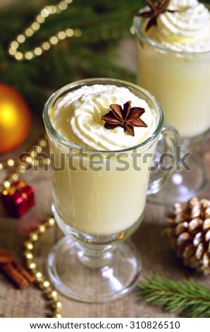 Eggnog -  hot christmas drink.Traditional english cuisine.