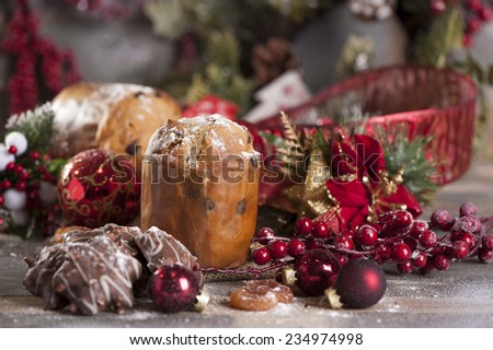 Panettone cake for Christmas - traditional Italian Christmas cake