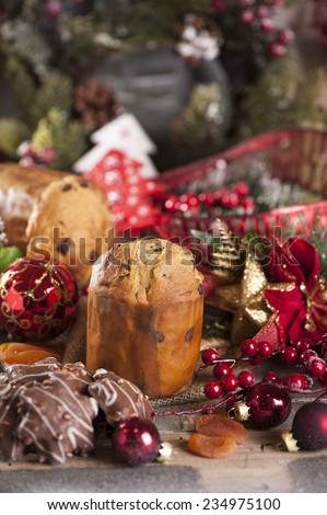Panettone cake for Christmas - traditional Italian Christmas cake