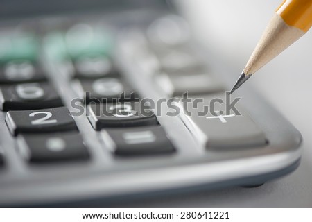 Finance budget calculation with pencil
