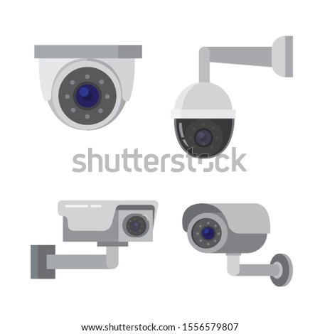 Security camera CCTV icon flat illustration vector