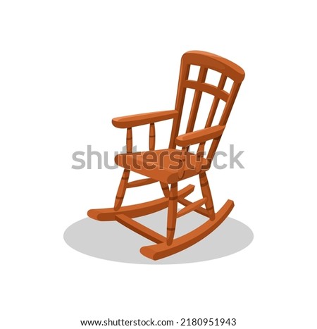 Wooden rocking chair furniture symbol illustration vector