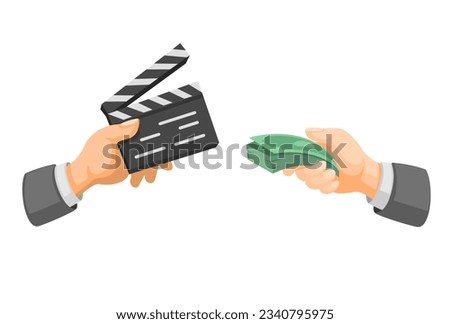 Money On Movie Industry. Entertainment Business Symbol Cartoon illustration Vector