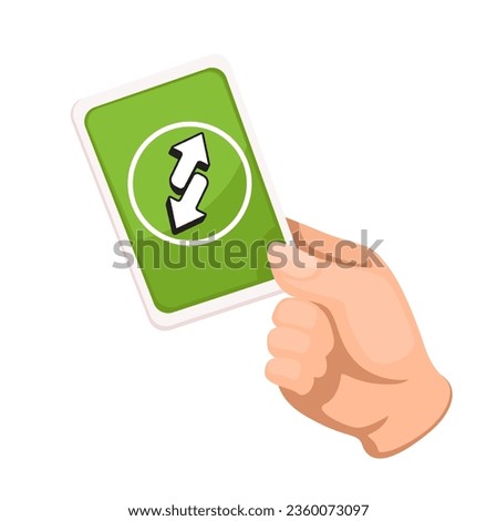Hand Hold Reverse Card Symbol Cartoon illustration Vector