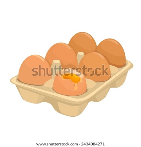 Egg In Box Cartoon Illustration Vector