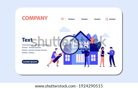 Real estate business concept, choosing and finding a home. Vector illustration isolated white background. flat style web banner, mobile website, Landing Page Template.