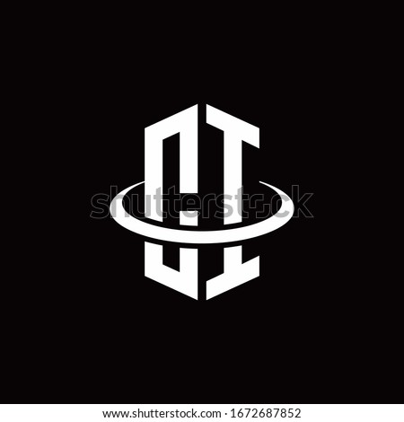 CI monogram logo in a hexagon style and surrounded by a ring