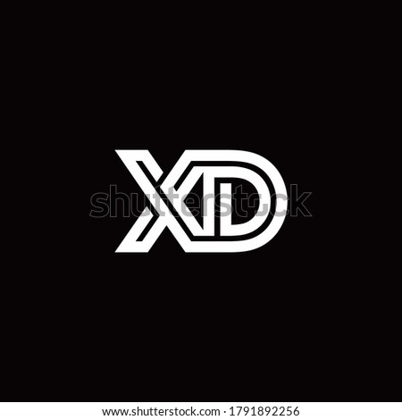 XD monogram logo with abstract line design template