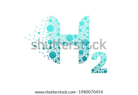 Hydrogen H2 bubble logo design isolated on white background. Hydrogen icon vector illustration.