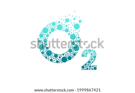 Oxygen O2 02 bubble logo design on white background. Oxygen icon vector illustration.