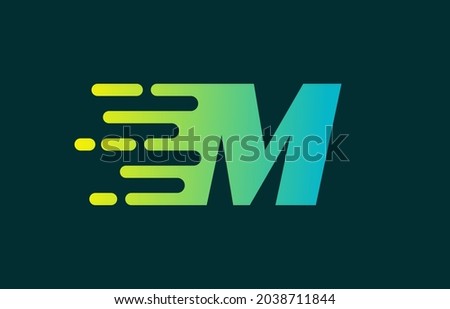 M Letter Speed Line Logo Concept. Fast Motion Icon Vector Illustration for Your Application, Web or Project.