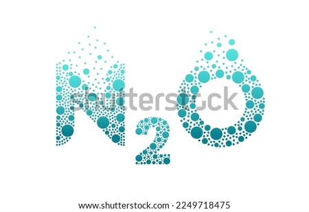 Nitrous oxide N2O bubble logo design isolated on white background. Nitrous oxide icon vector illustration.