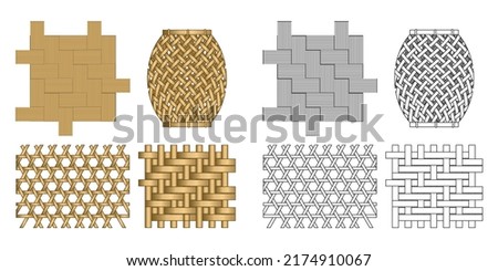 woven bamboo texture vector eps 10 Foto stock © 