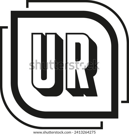 UR letter logo design on white background. UR logo. UR creative initials letter Monogram logo icon concept. UR letter design