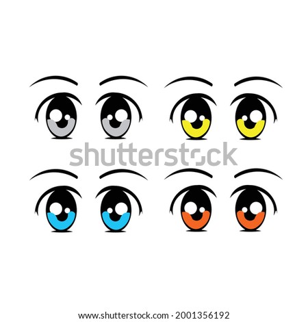cartoon vector illustration eyes collection.eyes red,eyes blue,eyes black,eyes green.eyes purple,eyes orange