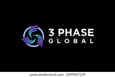 abstract three group logo design or photography lens