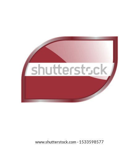 Flag Illustration Within A modern rectangle Of The Country Of Latvia. Latvia Flag glossy Button. Latvia glossy rectangle button. Vector Illustration EPS 10