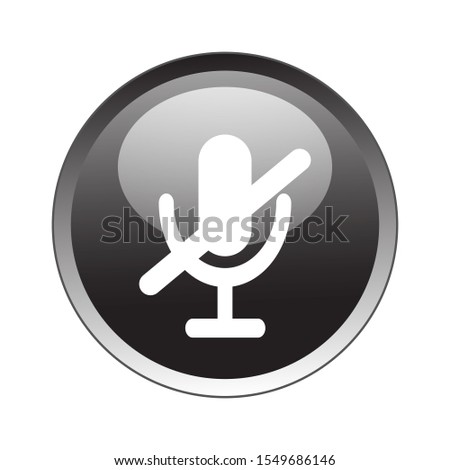 Microphone with slash interface symbol for mute Button Icon Vector Design. Button Vector design illustration for electronic. web icon push-button. vector illustration EPS 10