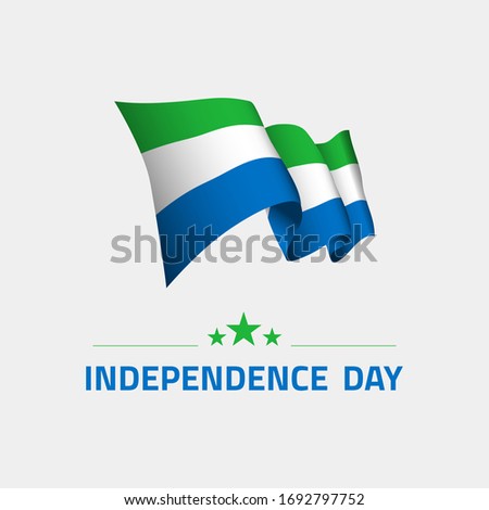 Waving flag of Sierra Leone for independence day greeting card, banner and social media isolated on white background vector illustration EPS 10