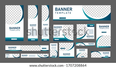 set of modern web banners of standard size with a place for photos and white concept. Business ad banner. Vertical, horizontal and square template.