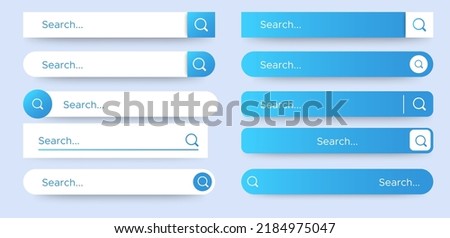 Set of Search icons button design. Gradient Blue search button pack for website, ads, UI, and project. vector EPS 10
