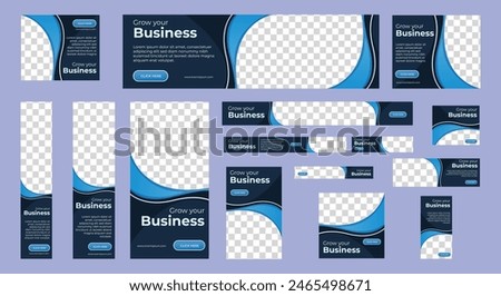 Business banners design web template Set, Horizontal header web banner. Modern cover header background for website design, Social Media Cover ads banner, flyer, invitation card