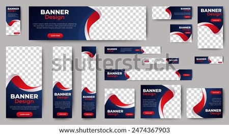 Business web banners template design with image space. vector	