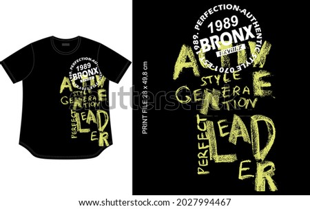 black t shirt design, grunge teks texture print, clothing apparel garment style.
