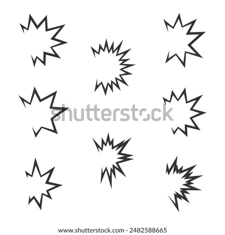 Set Flat Minimalist Exploding Effect Vector Design Element Collection.