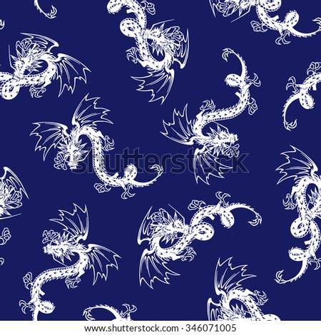 Pattern Of Dragon Stock Vector 346071005 : Shutterstock