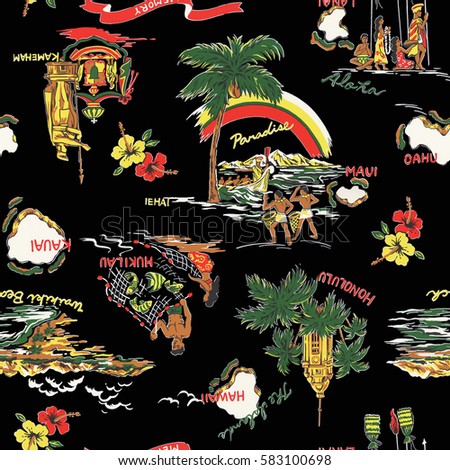 Aloha shirt pattern 商業照片 © 