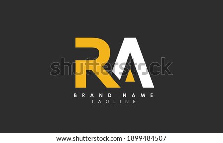 Alphabet letters Initials Monogram logo RA, AR, R and A, Alphabet Letters RA minimalist logo design in a simple yet elegant font, Unique modern creative minimal circular shaped fashion brands Stock fotó © 