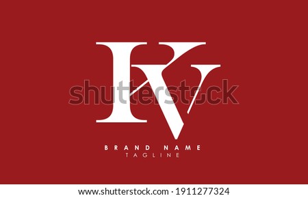 Alphabet letters Initials Monogram logo KV, VK, K and V, Alphabet Letters KV minimalist logo design in a simple yet elegant font, Unique modern creative minimal circular shaped fashion brands Stock fotó © 
