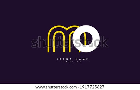 Alphabet letters Initials Monogram logo MO, OM, M and O Foto stock © 