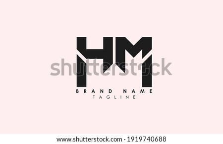 Alphabet letters Initials Monogram logo HM, MH, H and M Stock fotó © 