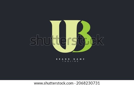 Alphabet letters Initials Monogram logo UB, BU, U and B