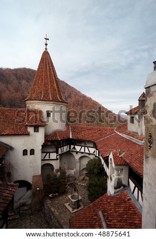 The inner courtyard of the castle Bran - Romania, Transilvania